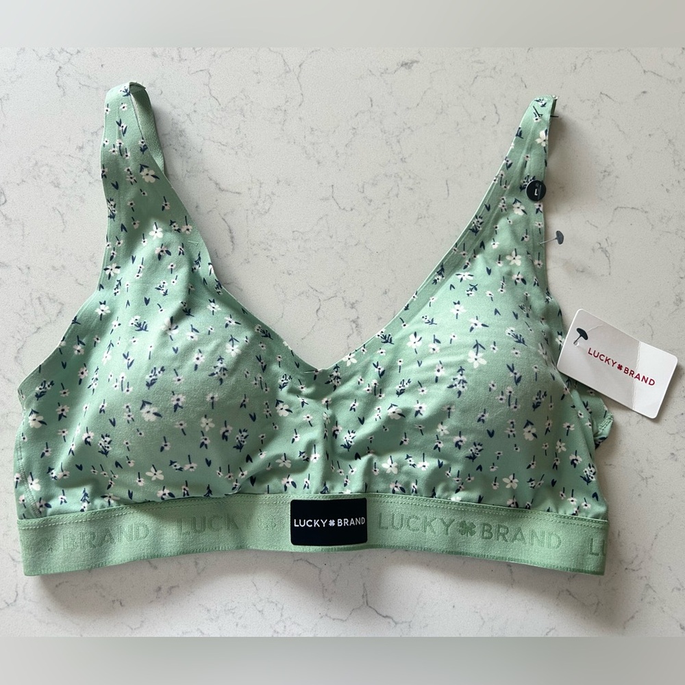 NWT Lucky Brand Women's Mint Floral Convertible Bralette - Picture 1 of 6